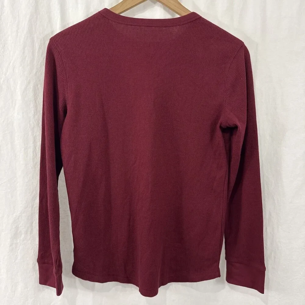 Old Navy Kids Unisex Long Sleeve Red Waffleknit Shirt Size XL 14/16 Outdoor